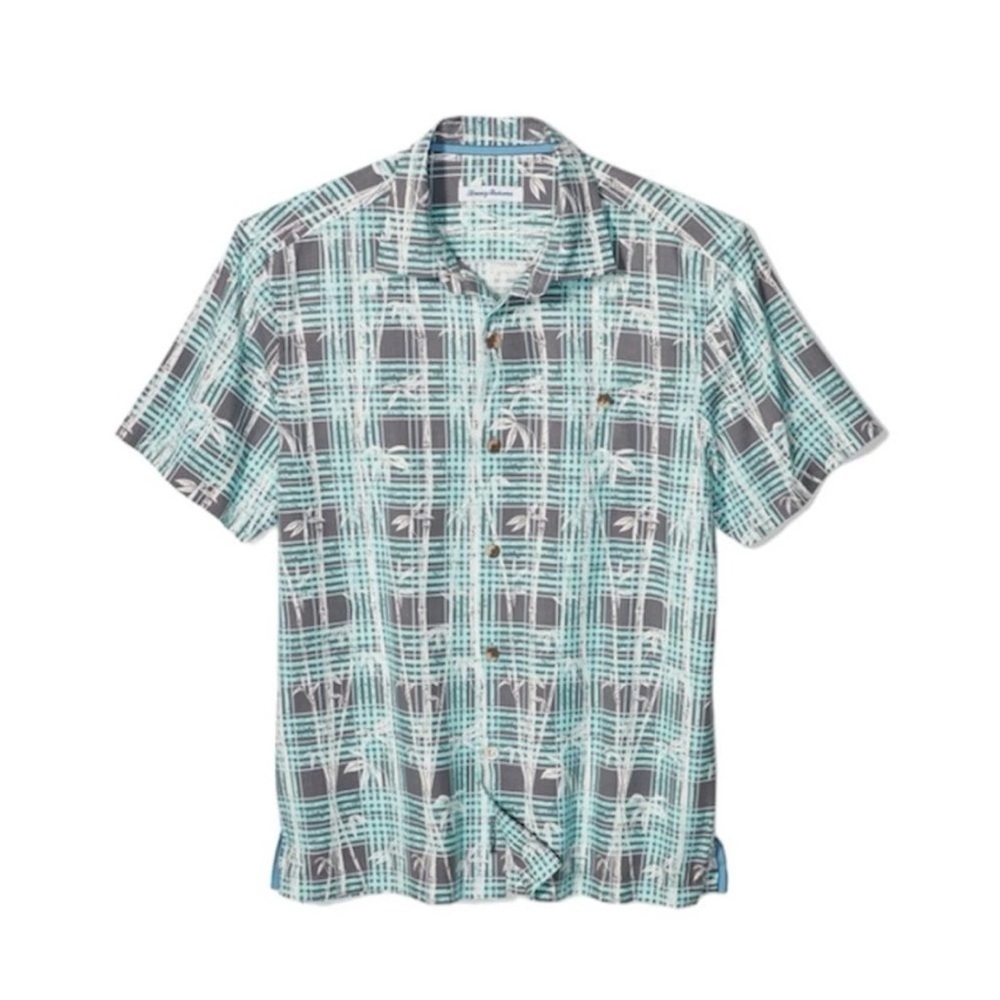 Tommy Bahama Bianco Palms 100% Silk Short Sleeve Shirt XXL NWT